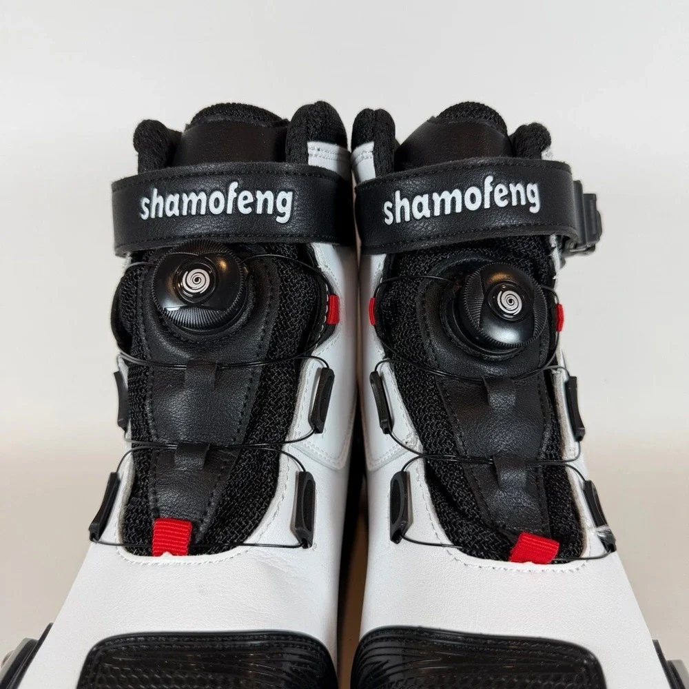 Shamofeng J-Speed Motorcycle Riding Boots White Black Red Men Size 42 US 9